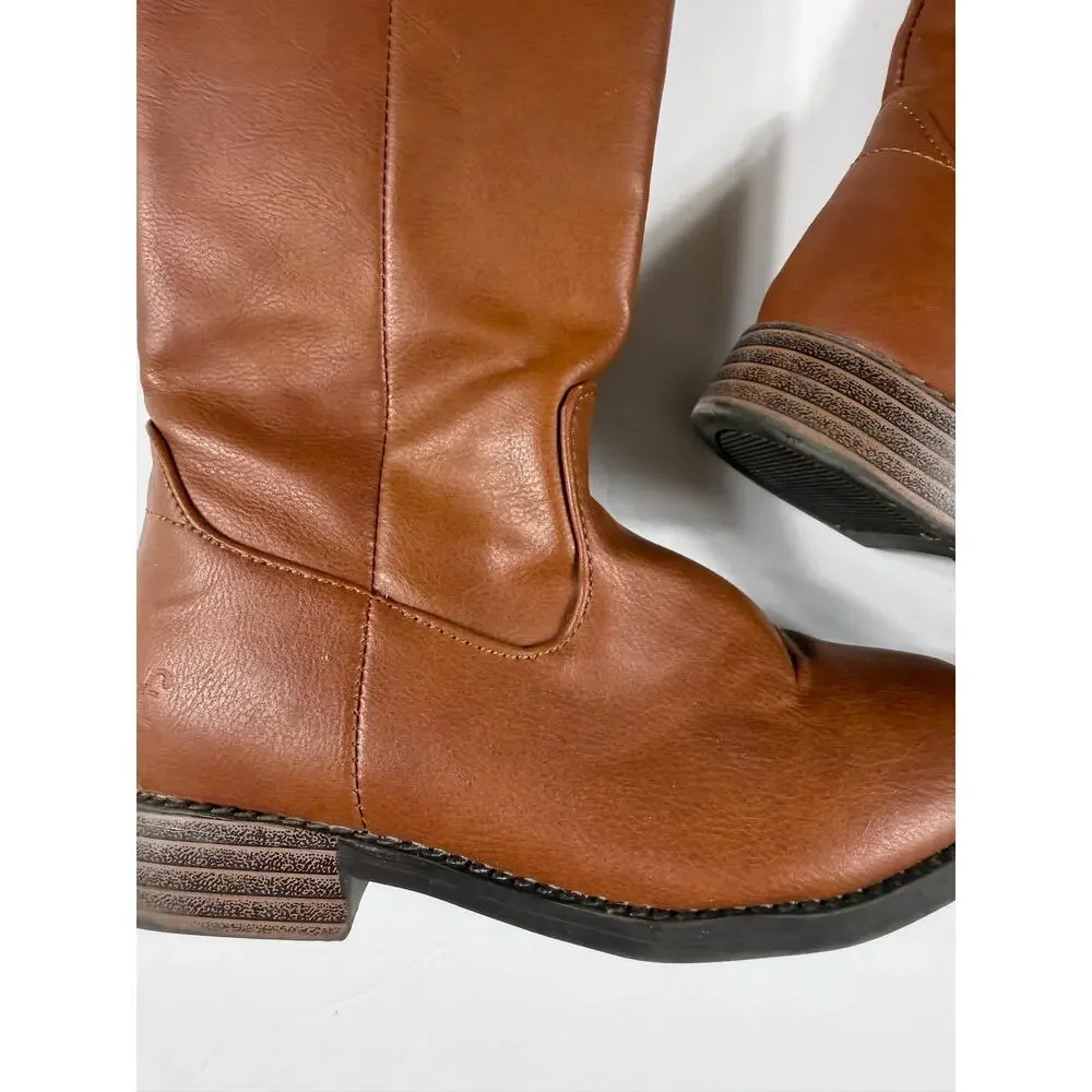 Frye Madeline Mary Cognac Tall Riding Boots Girls Size 11